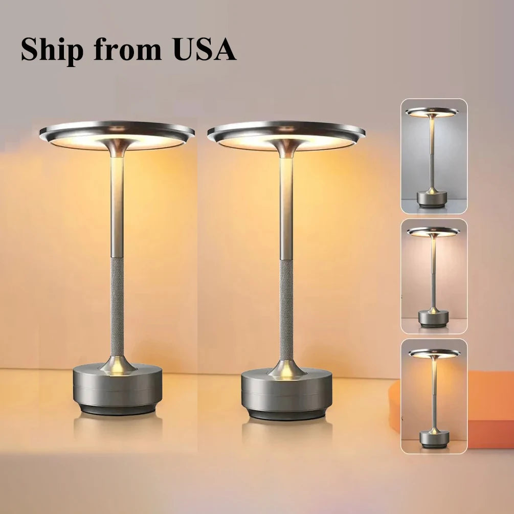 Rechargeable Wireless Table Lamp LED Touch Sensor Desktop Night Light Reading Lamp for Hotel Bar Bedroom Decor Light