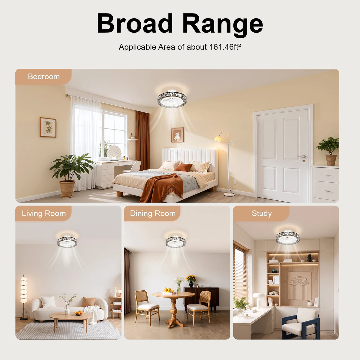 18.5inch Ceiling Fan Light 6 Speed Wind 3 Color Temperature LED Lamp with Remote Control Timing Function Two Way Rotation for Bedroom Living Room Indoor Use