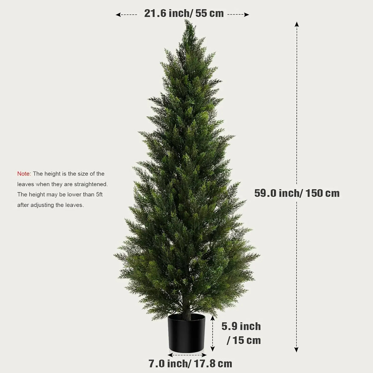 Artificial Cedar Topiary Tree 2/3/4/5/6FT Faux Evergreen Cypress Plant with Realistic Green Leaves, Outdoor Fake Shrub Bush for Front Porch, Garden, Patio, Home Office Halloween Christmas Decor