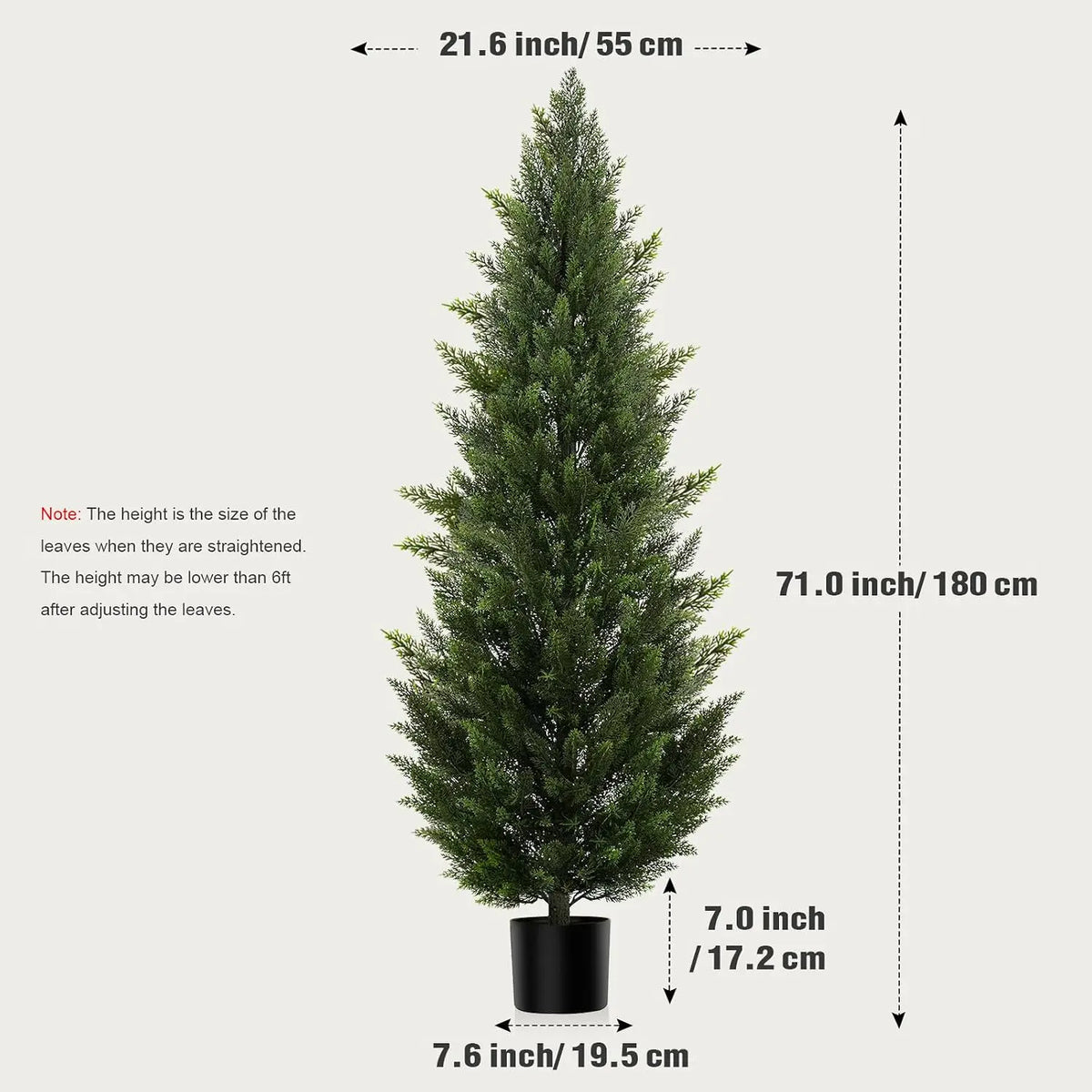 Artificial Cedar Topiary Tree 2/3/4/5/6FT Faux Evergreen Cypress Plant with Realistic Green Leaves, Outdoor Fake Shrub Bush for Front Porch, Garden, Patio, Home Office Halloween Christmas Decor