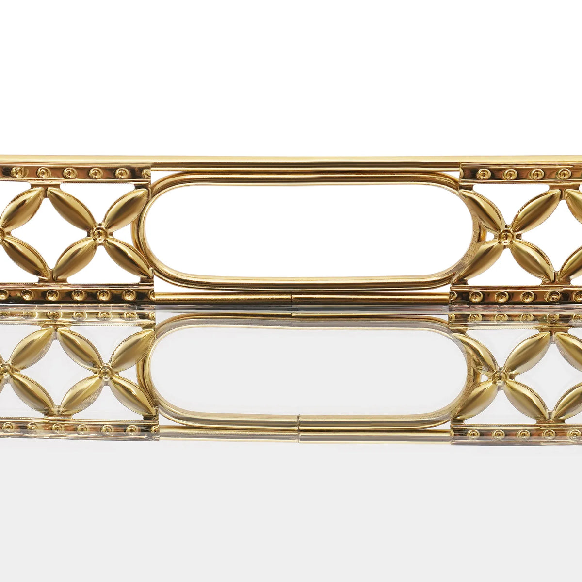 Rectangle Gold Decorative Tray Mirror Tray, Tabletop Decoration Tray with Handles for  Dresser, Bedroom, Cafe, Closet, Bar