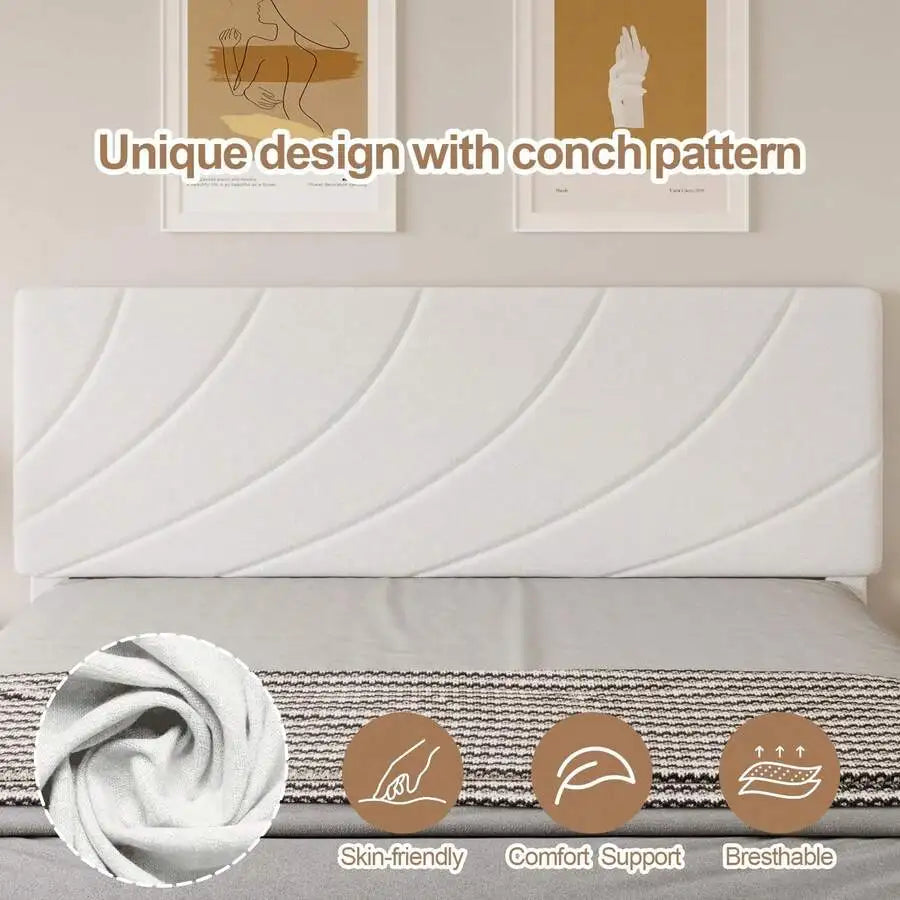 Queen Upholstered Bed Frame With Headboard, Modern Linen Fabric Platform Bed, Adjustable Headboard, No Box Spring Needed, Easy Assembly, Twin/Full/Queen, Black/Blue/Pink/White