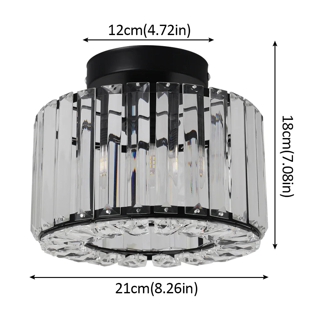Gold /Black Modern Crystal Chandeliers Ceiling Light  Flush Mount Ceilings Lamp  E27 LED Fixtures for Bedroom Hallway Office