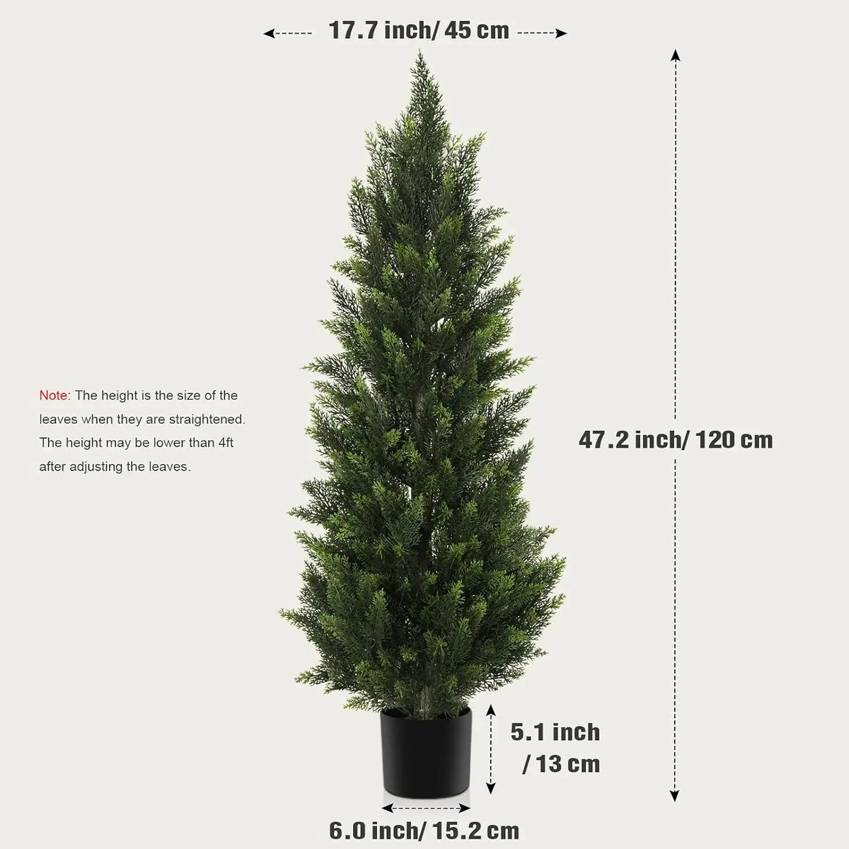 Artificial Cedar Topiary Tree 2/3/4/5/6FT Faux Evergreen Cypress Plant with Realistic Green Leaves, Outdoor Fake Shrub Bush for Front Porch, Garden, Patio, Home Office Halloween Christmas Decor