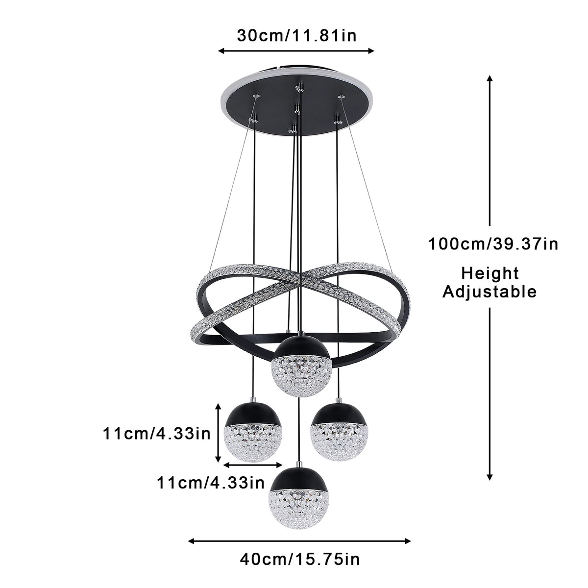 Modern LED Chandelier Lighting Three LED Colors Nordic Restaurant Lighting Living Room Chandelier Hanging Lamp Lighting Fixture