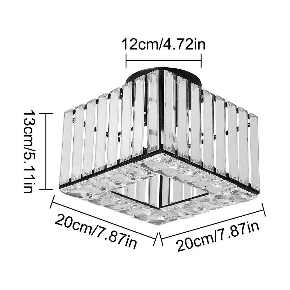 Gold /Black Modern Crystal Chandeliers Ceiling Light  Flush Mount Ceilings Lamp  E27 LED Fixtures for Bedroom Hallway Office