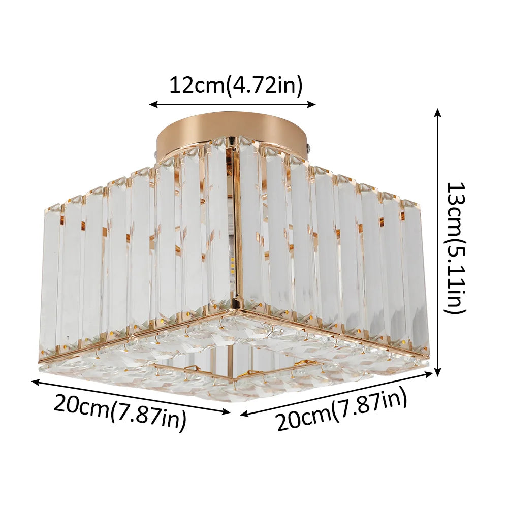 Gold /Black Modern Crystal Chandeliers Ceiling Light  Flush Mount Ceilings Lamp  E27 LED Fixtures for Bedroom Hallway Office