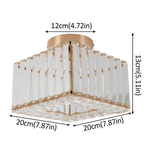 Gold /Black Modern Crystal Chandeliers Ceiling Light  Flush Mount Ceilings Lamp  E27 LED Fixtures for Bedroom Hallway Office